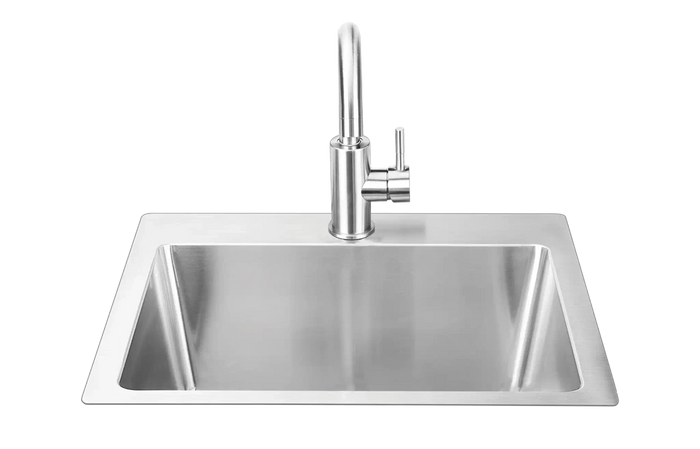 Bull 24" Stainless Steel Sink & faucet Under & Over Mount - All In one Kit 12530