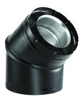 Duravent 4"- 6 5/8" Double Wall 45 Degree Black Galvalume Elbow 46DVA-E45B