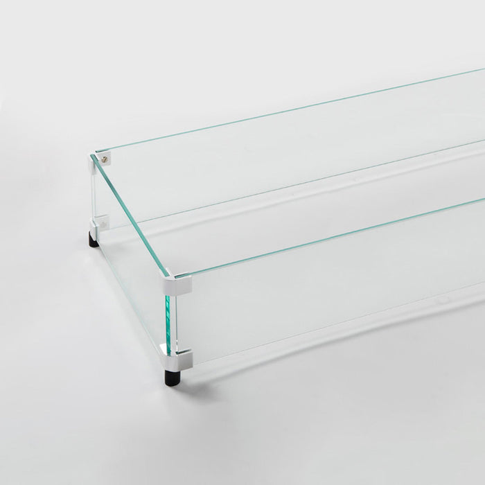 Outdoor Greatroom Linear Glass Wind Guard for 12" x 120" Burner GG-12120