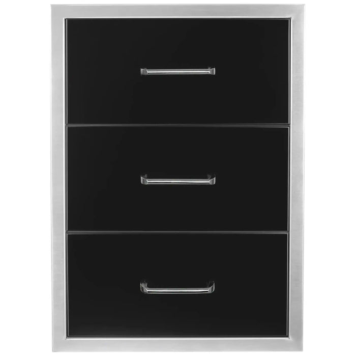 Wildfire Triple Drawer 19" X 26" 304 Black Stainless Steel - WFTDW1926-BSS