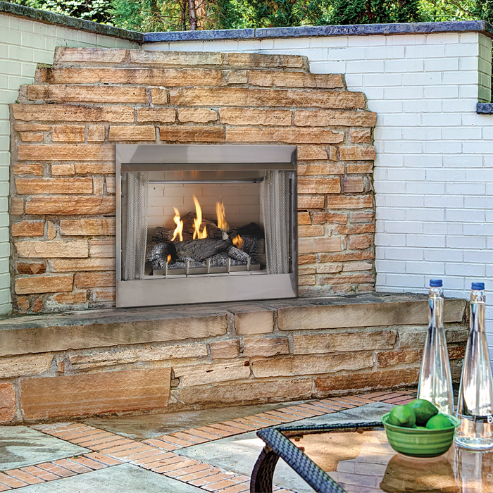 Carol Rose Premium 42" Vent Free Traditional Outdoor Fireplace OP42FP