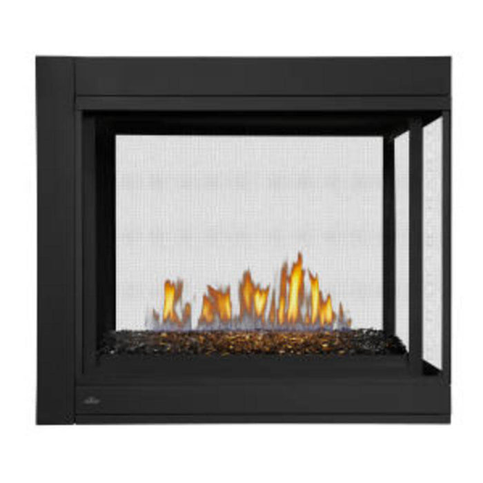 Napoleon Ascent™ Multi-View 3-Sided Direct Vent Fireplace with Glass Embers — product and configuration view