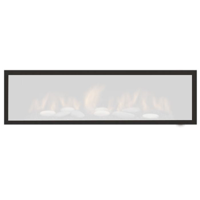 Sierra Flame Clean Face Black Surround with Safety Barrier | BENNETT-CLEAN-BLK — accessory shown installed; fireplace not included