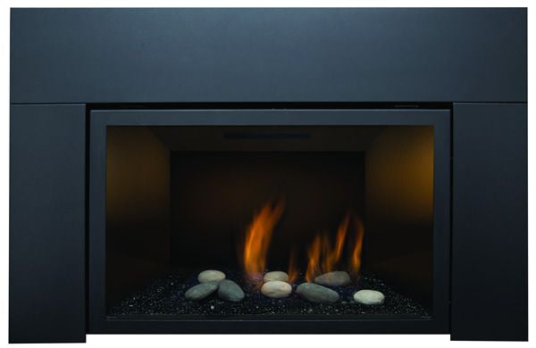 Sierra Flame Standard Black 3 Sided Surround-40" W x 28" H | ABBOT-30-BLK-28