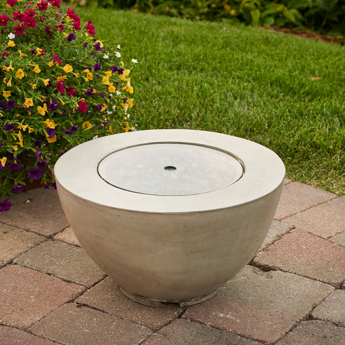 Outdoor Greatroom 12" Round Grey Glass Burner Cover 12RGGC