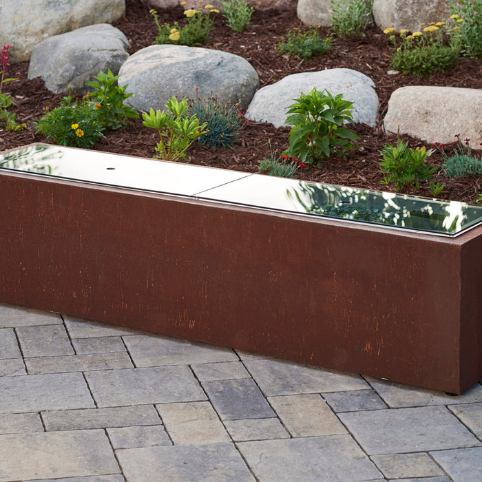 Outdoor Greatroom 12" x 64" Linear Grey Glass Burner Cover (2 pieces) 1264GGC