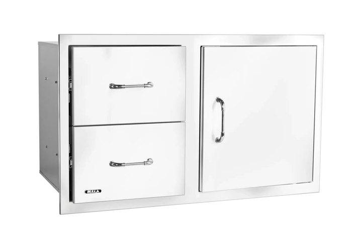 Bull 30" Stainless Steel Single Storage Door w/ 2 Drawer Combo w/ Reveal 25890