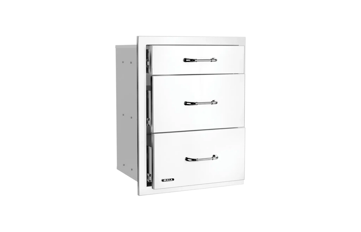 Bull Drawer, Triple, 2+1 Stainless Steel w/ Reveal  58120