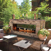 Carol Rose 48" Outdoor Linear See-Through  Ventless Gas Fireplace OLL48SP12S