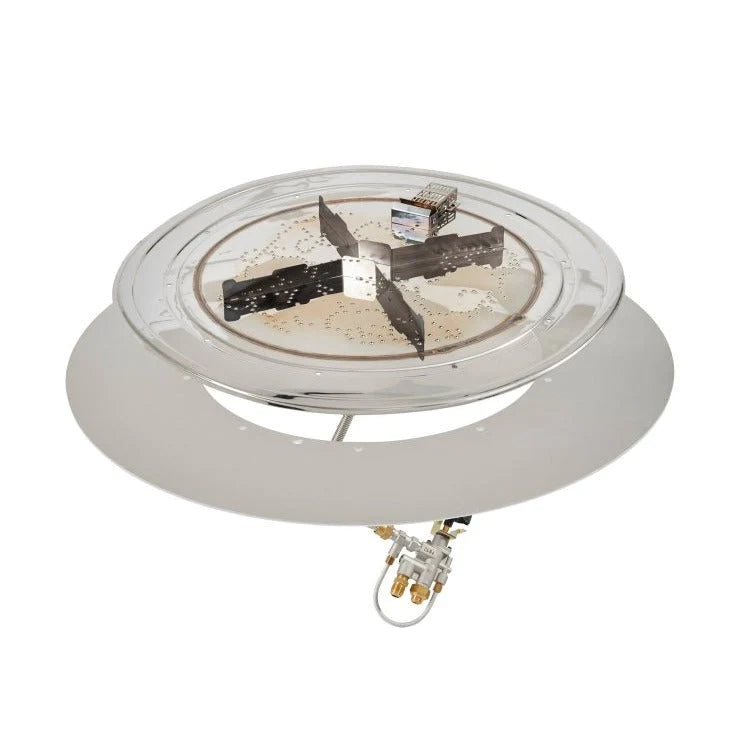 Outdoor Greatroom 36" Round Crystal Fire Plus Gas Burner Insert and Plate Kit BP36R
