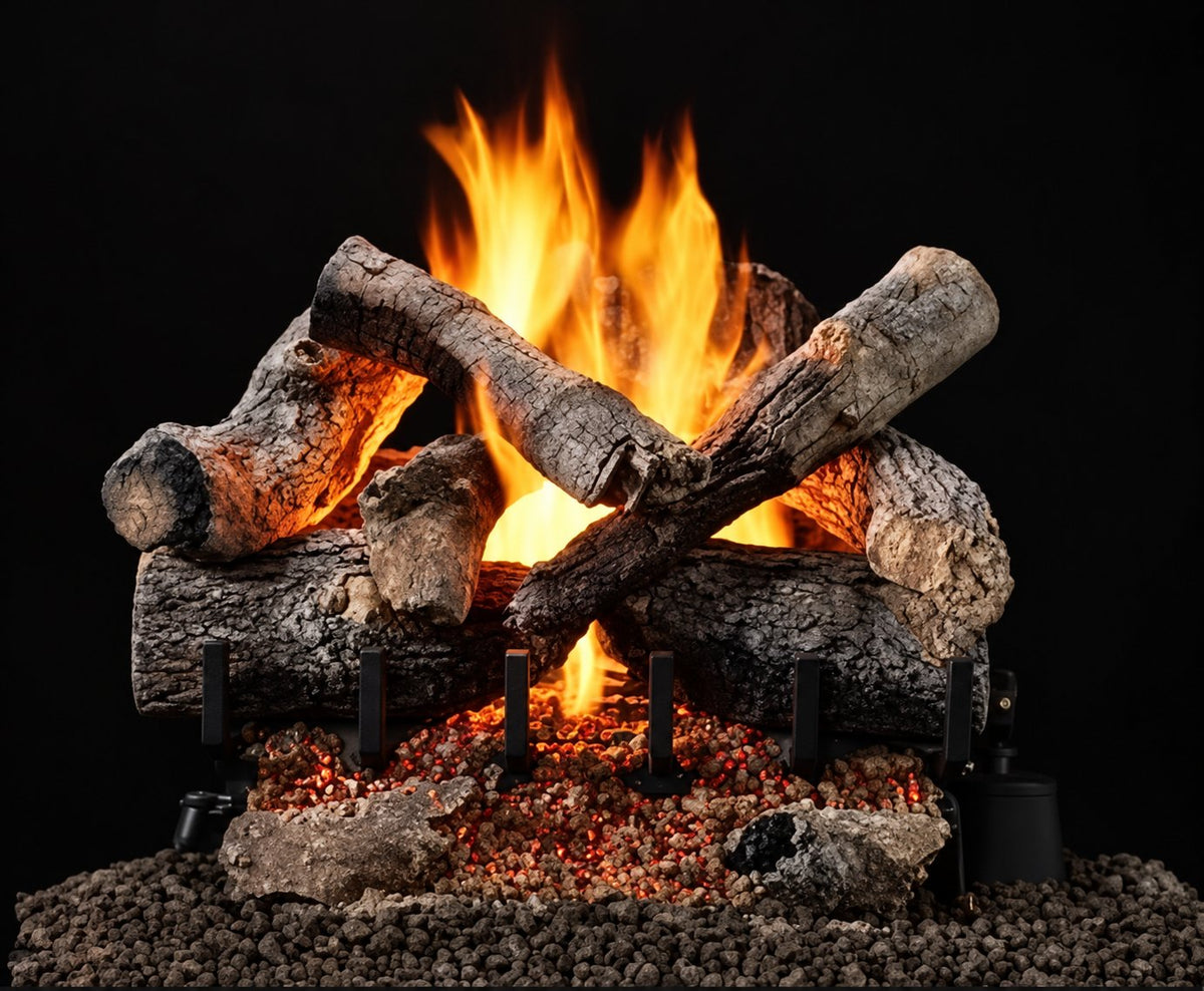 HHT 18" 2-Tier Grand Oaks cement log set 2TR-GO18