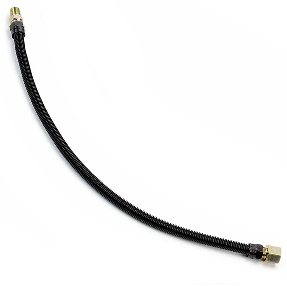 HPC Fire Whistle-Free Black Coated Stainless Steel Gas Flex Line, 3/8-Inch ID with 1/2-Inch FIP x 3/8-Inch MIP Fittings
