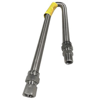 HPC Fire Stainless Steel Gas Flex Line, 5/8-Inch OD with 1/2-Inch MIP x 1/2-Inch FIP