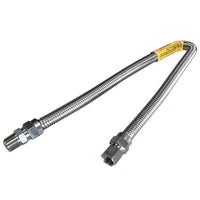HPC Fire Stainless Steel Gas Flex Line, 5/8-Inch OD with 1/2-Inch MIP x 1/2-Inch FIP