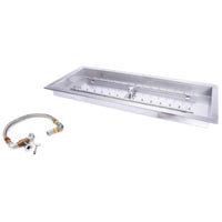 HPC Fire 42” x 14” Match-Lit SST Torpedo H-Burner Fire Pit Insert TOR-CFPK/HBSB36 KIT