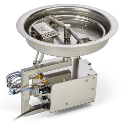 HPC Fire 13" Round Bowl Pan Electronic Ignition HI/LO Fire Pit Insert 24VAC
