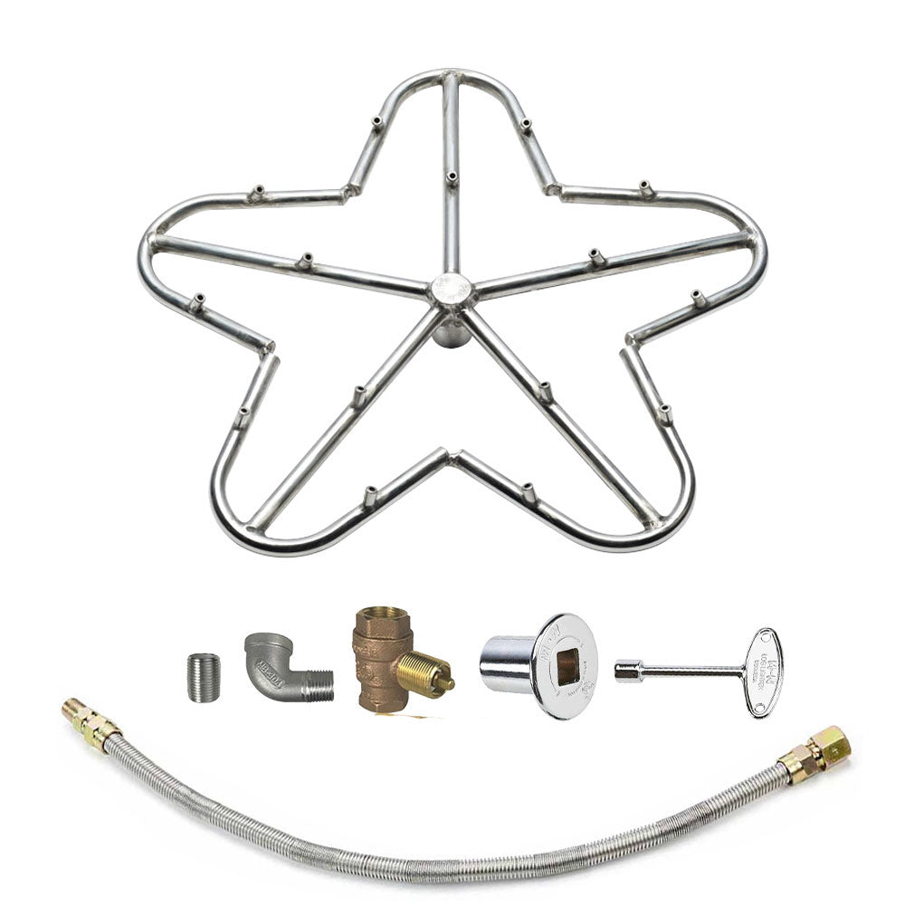 HPC Torpedo Penta Match-Lit Burner Kits — Polished Flange and Flex Line