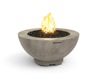 American Fyre Designs 48-inch fire bowl in Light Basalt; decorative media shown sold separately