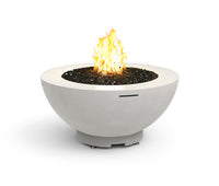 American Fyre Designs 48-inch fire bowl in White Aspen; decorative media shown sold separately