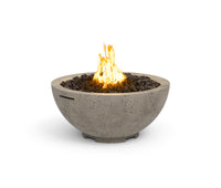 American Fyre Designs 32-inch fire bowl in Light Basalt; decorative media shown sold separately
