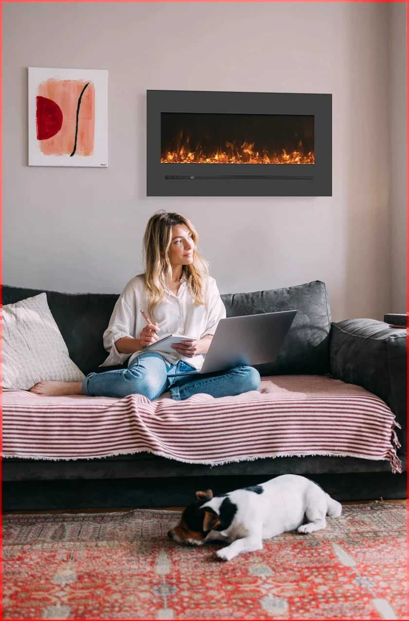 Amantii 34" Electric Fireplace with Steel Surround WM-FML-34-4023-STL