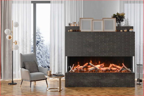 Amantii 40" 3 Sided Deep Electric Fireplace 40-TRU-VIEW-XL