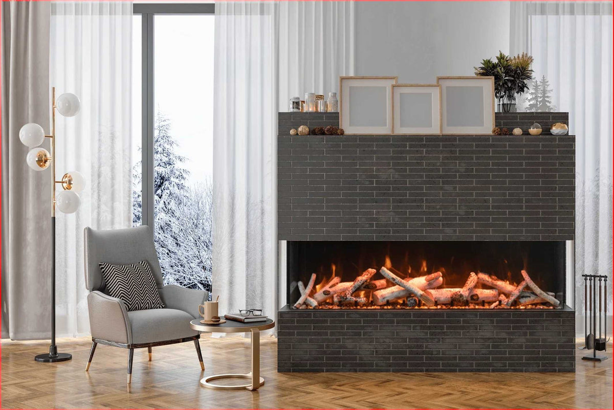Amantii 72" 3 Sided Electric Fireplace 72-TRU-VIEW-XL