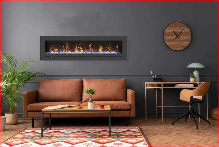 Amantii 88" Wall Mount/Flush Mount Electric Fireplace WM-FML-88-9623-STL