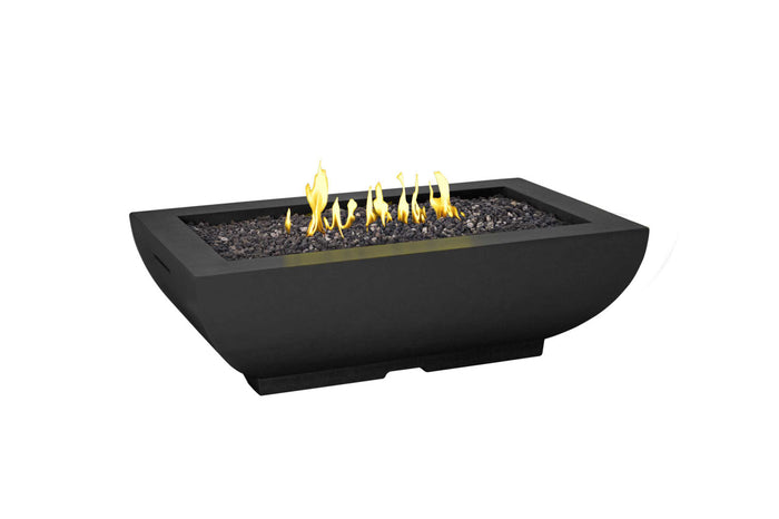 American Fyre Designs Bordeaux Rectangle Fire Bowl — Black Lava — Natural Gas