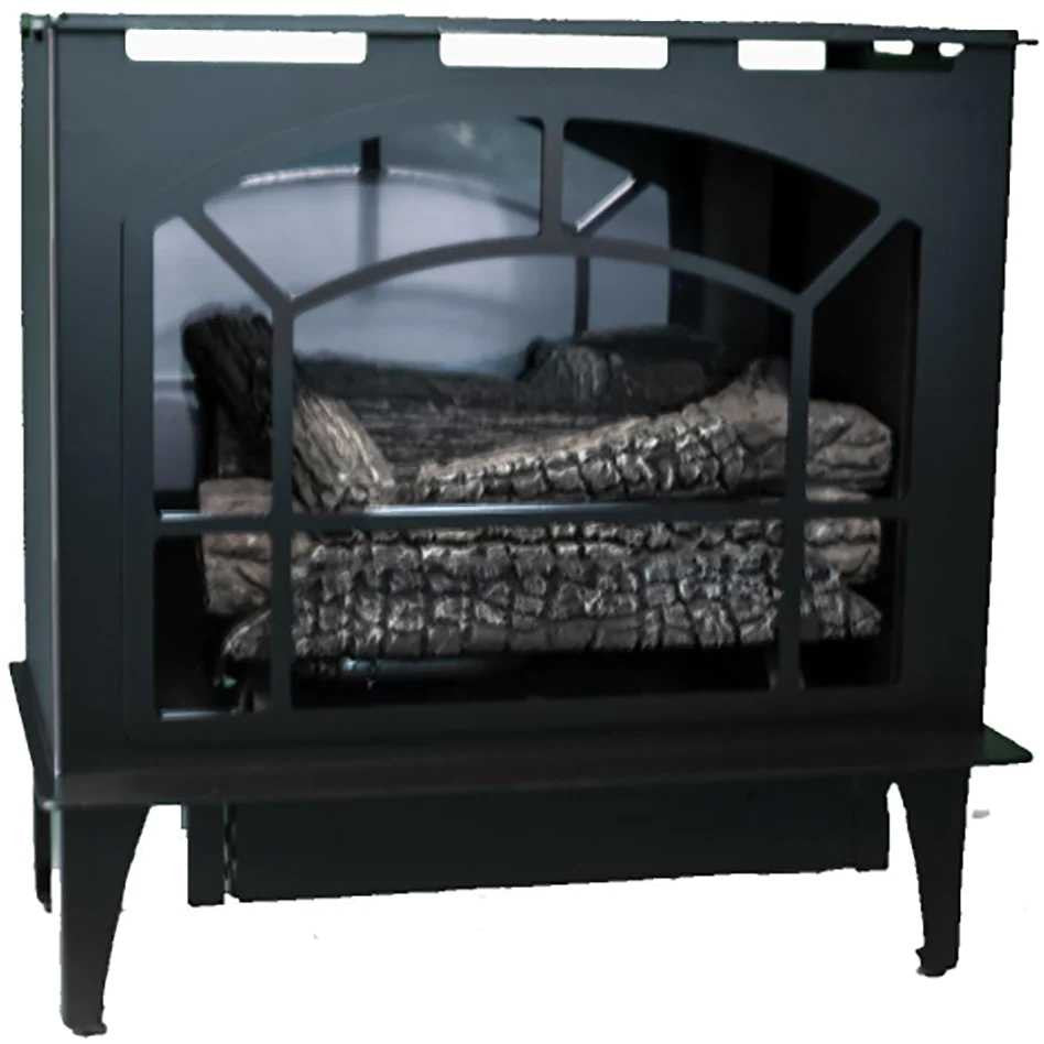 Buck Stove Townsend II Black stove with gas logs