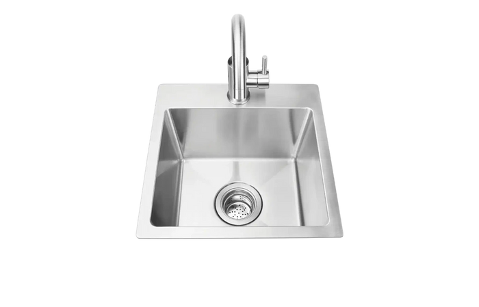 Bull 15" Stainless Steel Sink & faucet Under & Over Mount - All In one Kit 12516