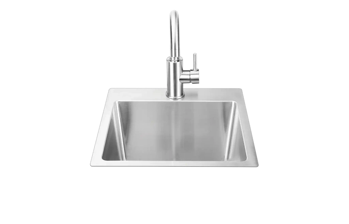 Bull 18" Stainless Steel Sink & faucet Under & Over Mount - All In one Kit  12515