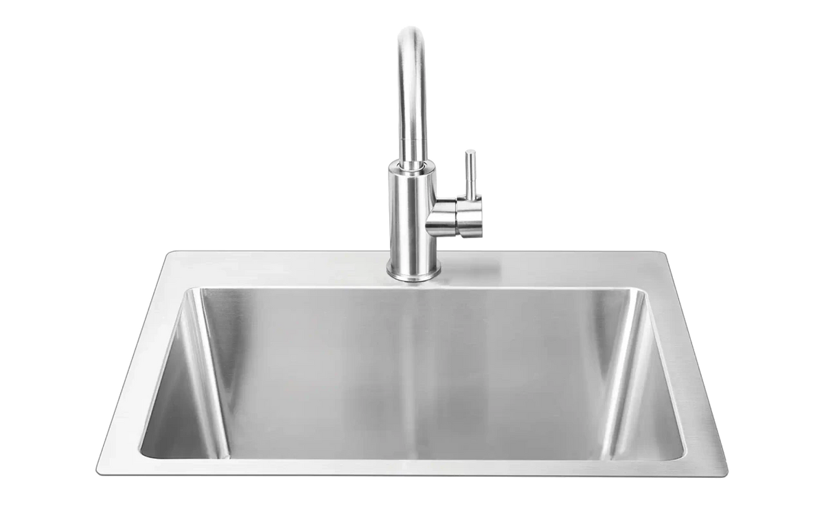 Bull 24" Stainless Steel Sink & faucet Under & Over Mount - All In one Kit  12530