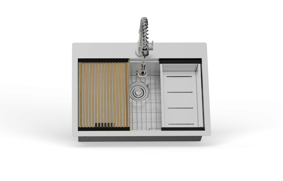 Bull 30" Stainless Steel Sink & faucet Under & Over Mount - All In one Kit  12535