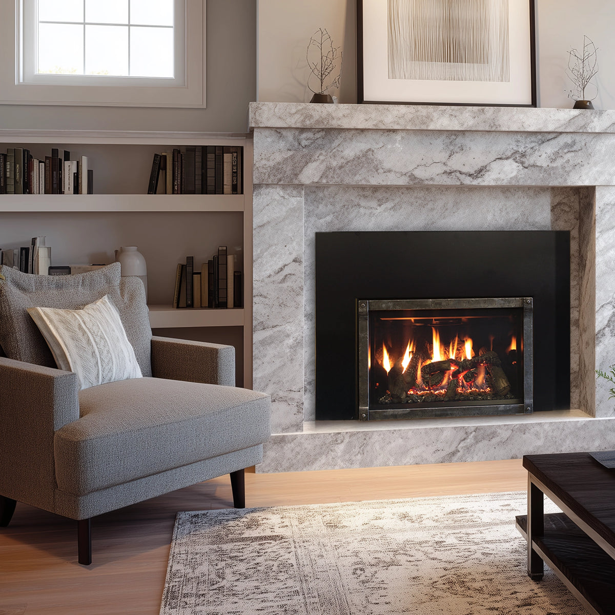 Empire Hearth DVCT35CBN95 Rushmore — manufacturer detail image; decorative configuration shown