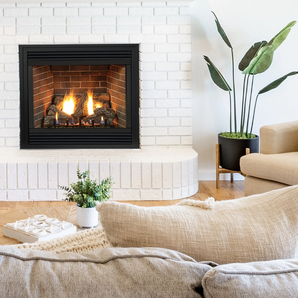 Empire DVP36FP manufacturer installation example; decorative components, media and room furnishings shown may be sold separately.