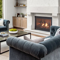 Empire DVX42FP manufacturer installation example; decorative components, media and room furnishings shown may be sold separately.