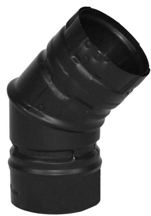 DuraVent 3" Black Galvalume Pellet Stove 45° Elbow 3PVPE45B