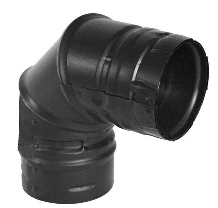 DuraVent 3" Black Galvalume Pellet Stove 90° Elbow 3PVPE90B
