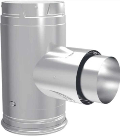 DuraVent 3" Galvalume Pellet Stove Increaser Tee Adapter w/ Cleanout Cap 3PVPTADX41