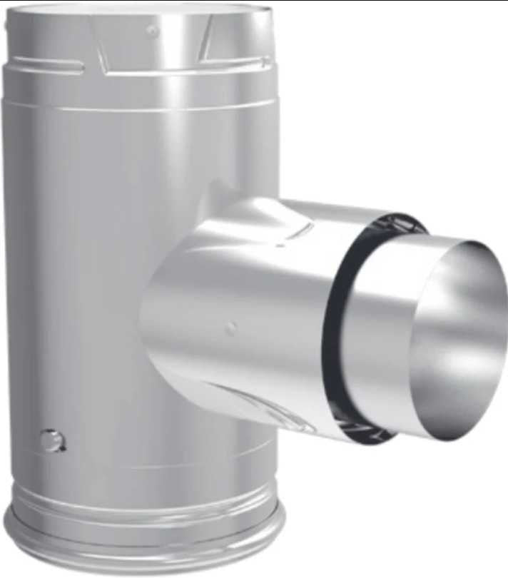 DuraVent 3" Galvalume Pellet Stove Single Increaser Tee Adapter w/ Cleanout Cap 4PVPT31