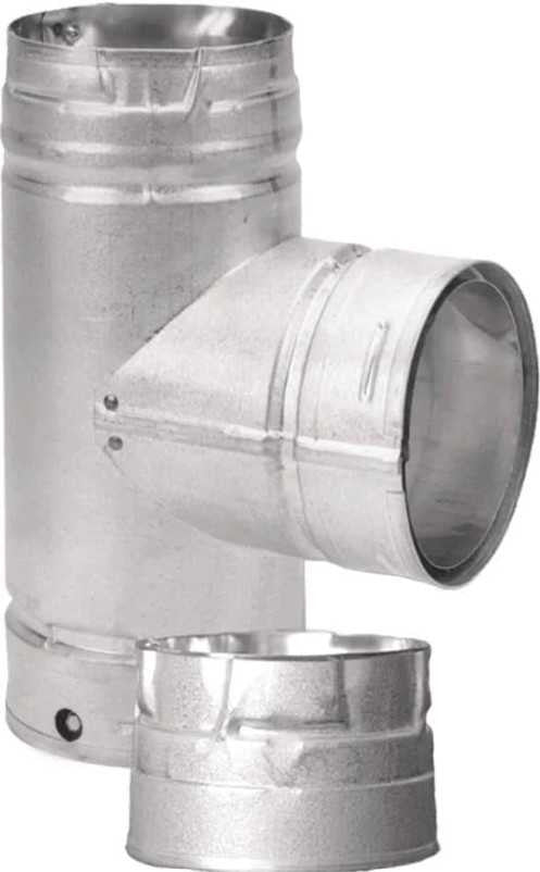 DuraVent 3" Galvalume Pellet Stove Single Tee w/ Cleanout Cap 3PVPT1