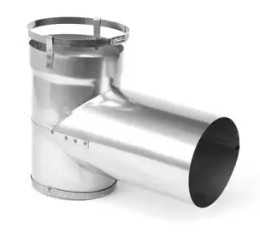 DuraVent 4" Tee with 4" Snout, SS (1-Piece) (Tee Cap sold seperately) TFPL4-TS4-R