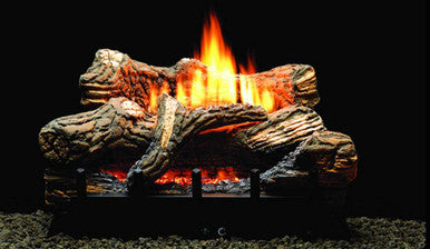 Empire Hearth 18" Vent-Free Flint Hill Natural Gas Manual Ignition Ceramic Fiber Log Set and Burner VFDM18LBN