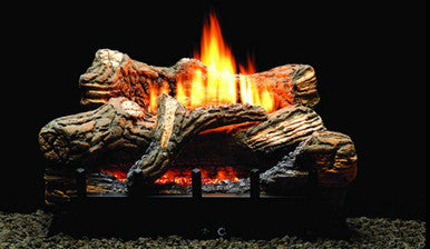 Empire Hearth 30" Vent-Free Flint Hill Propane Millivolt Ignition Ceramic Fiber Log Set and Burner with Wall Switch VFDR30LBP