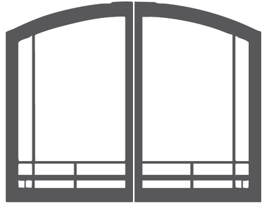 Empire Hearth 36" Vent-Free Hammered Pewter Mission Arch Door Set VBR36GMHP