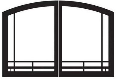 Empire Hearth 42" Vent-Free Black Mission Arch Door Set VBR42SMBL
