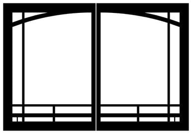 Empire Hearth 48" Black Mission Arch Door Set DVRB4MBL