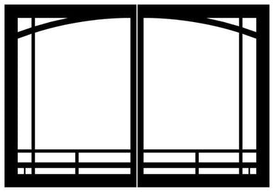 Empire Hearth Black Mission Arch Door Set DVRB2MBL
