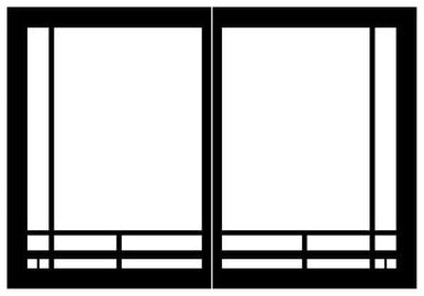 Empire Hearth Black Mission Rectangle Door Set DVDB1MBL